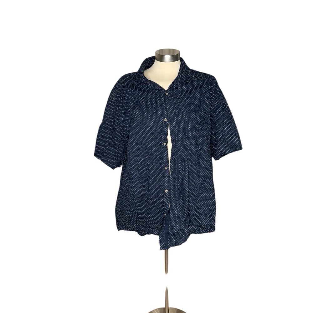NWOT Navy Polka Dot Button-Up Shirt